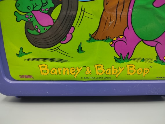 Barney & Baby Bop 1992 Vintage Purple Lunch Box T… - image 3