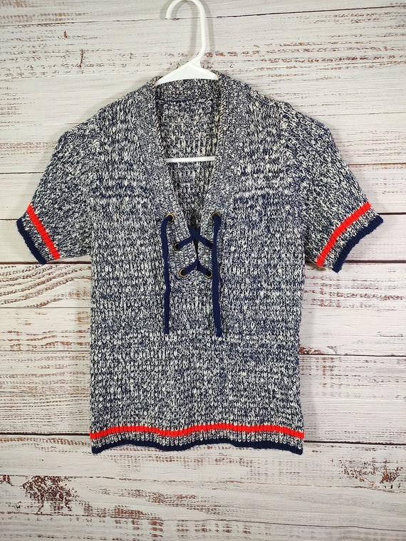 Vintage Knit Shirt / 1960s 60s Knit Top / Retro S… - image 4