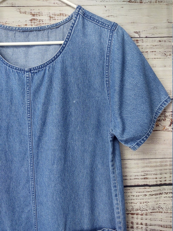 Vintage Denim Jumper / Denim Dress / 1990s 90s / … - image 2