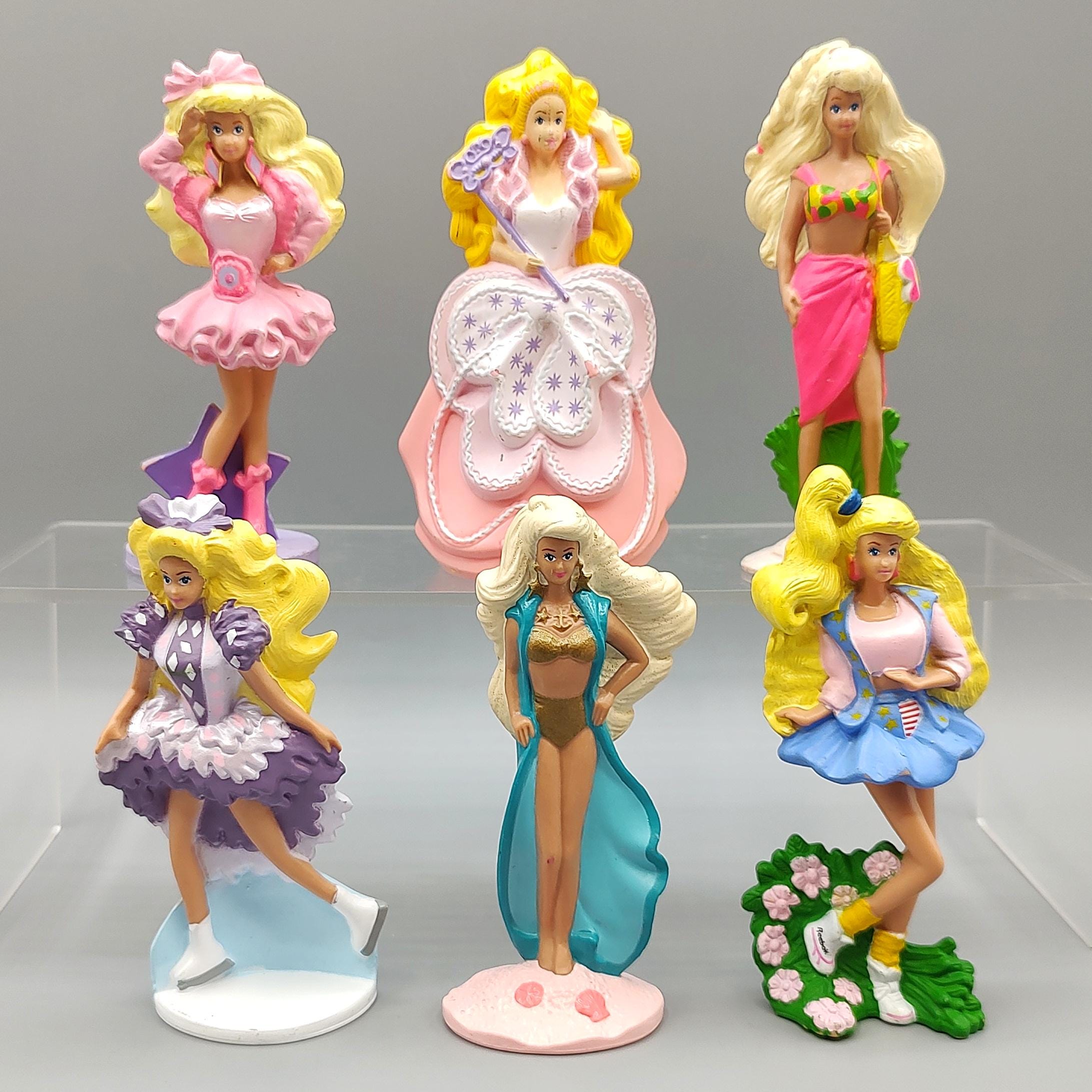 Vintage Mcdonalds Barbie Doll Figure Set of 6 / Plastic PVC