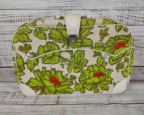 Vintage Suitcase / Retro Travel Bag / 1960s 60s /… - image 1