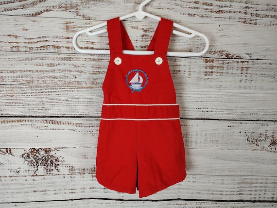 Vintage Baby Jumper / Infant Cotton Denim Overall… - image 2