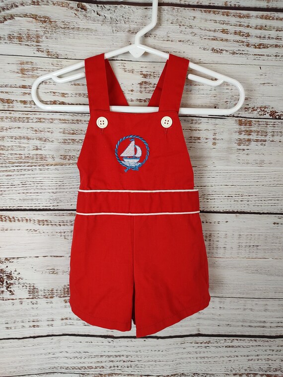 Vintage Baby Jumper / Infant Cotton Denim Overall… - image 3