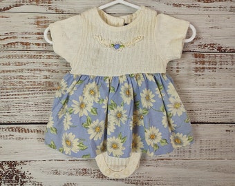 Vintage Baby Dress / Baby Blue Dress / Infant Dress Shirt / Newborn 0M 3M 3 Months 6M 6 Months