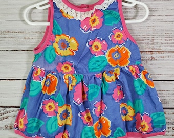 Vintage Baby Dress / Retro Dress / Gymboree Sleeveless Sun Dress / Extra Small XS 9M 9 Months 12M 12 Months