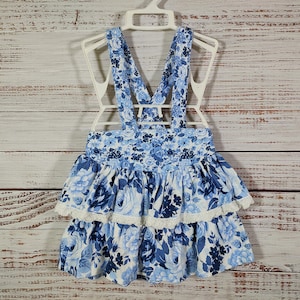 Vintage Girl Overalls / Skirt / Toddler / 90s 1990s / Suspenders Overall Dress / Kid Kids Girl Jumper Skirt / Size 3T