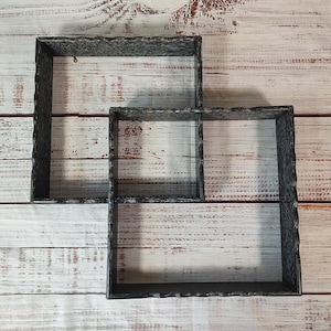 Vintage Shadow Box / 1950s 50s Wooden Shelf / Retro Shelves / Square Wood Shelving / Mid Century Modern MCM