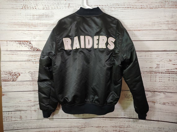 Vintage Starter Raiders Pro Line Bomber Black Sat… - image 4