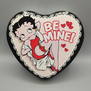 Vintage Betty Boop Valentines Day Heart / Tin Container / 1997