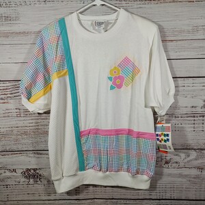 Vintage Shirt / Cute Shoulder Pads Blouse / Retro Top / NWT New With Tags NOS / 1990s 90s 1980s 80s / XXL 2X Plus Size 20W 20