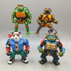 Vintage TMNT / Teenage Mutant Ninja Turtles Retro Action Figure / Retro Figurine / Mutatin Raph Donatello Panda Khan Samurai Leo