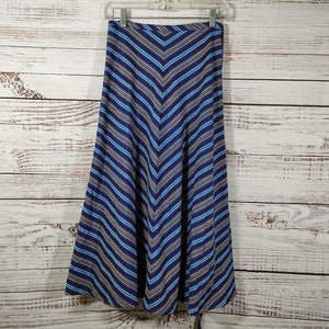 Vintage Skirt / Long Wrap Skirt / High Waist Skirt / High Waisted Skirt / Blue / Small S Extra Small XS