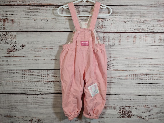Toddler Vintage Corduroy Overalls / Pink Osh Kosh Vestbak