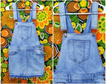 Denim Skirt Overalls - Etsy