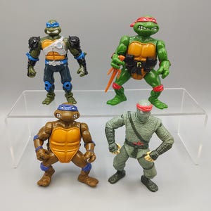 Vintage TMNT / Teenage Mutant Ninja Turtles Action Figure / Metal Mutants Leo Hard Head Raphael Donatello Movie Star Foot Soldier
