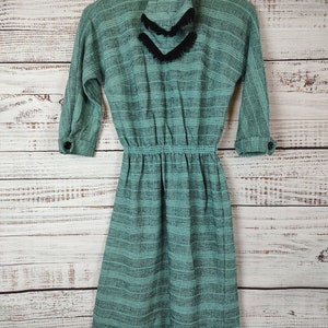 Vintage Dress / 60s 1960s / Retro Dress / Mod Dress / Blue Black Plaid Dress / Secretary Dress / Small S Extra Small XS image 5