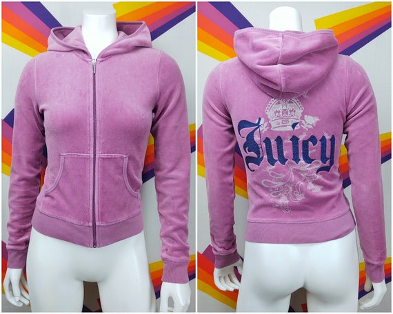 Vintage JUICY COUTURE Velour Hoodie / 1990s 90s Y2