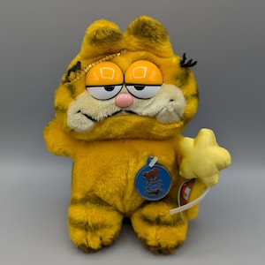 Vintage Garfield the Cat / Retro Stuffed Toy / Vintage Plush toy / Orange Black