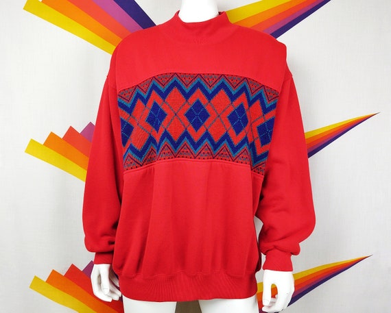Pullover Sweater / Vintage Ugly Sweater / 1980s 1… - image 1