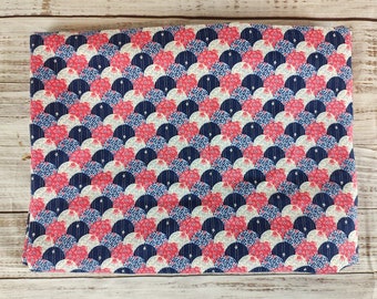 Vintage Fabric 2.5 YARDS / 1970s 70s / Blue Pink Gray / Retro Fabric / Psychedelic Flowers Floral