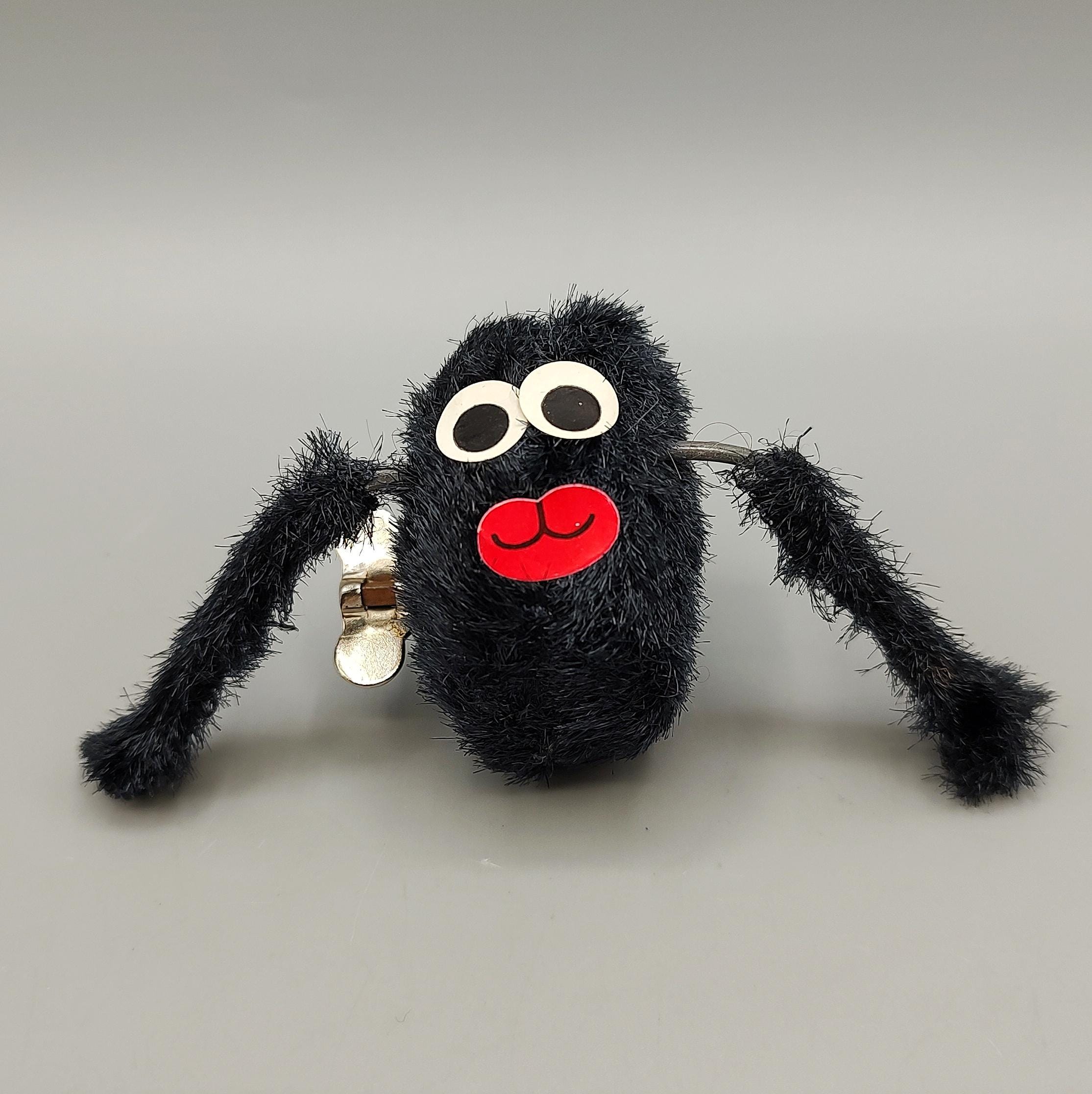 Vintage 1980s WOBBLY WOOZER Windup Hairy Monster Spider / Wind up