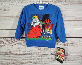 Suéter vintage para niños pequeños / Looney Tunes Bugs Bunny / Suéter gráfico retro / Bebé / NWT Nuevo con etiquetas NOS Nuevo stock antiguo / 3T