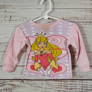 Vintage Toddler Shirt / Vintage Baby Tee / Retro T Shirt / 1980s 80s / 1990s 90s / Cinderella Cartoon / 18M 18 months