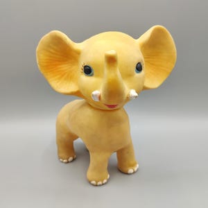 Vintage Elephant Squeaker Toy / Vintage Squeak Toy / 1960s 60s / Kitsch / Rubber Squeaking Doll