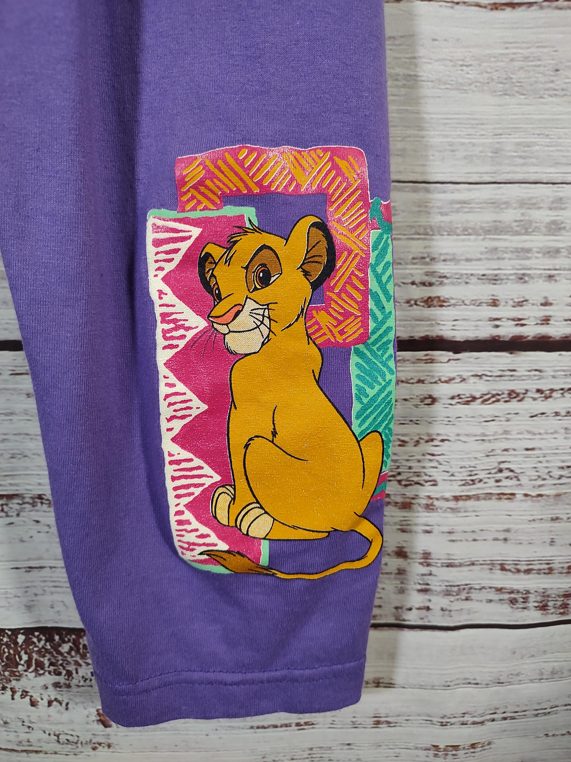Vintage Kids Sweat Pants / Simba Lion King Disney Purple / 1990s