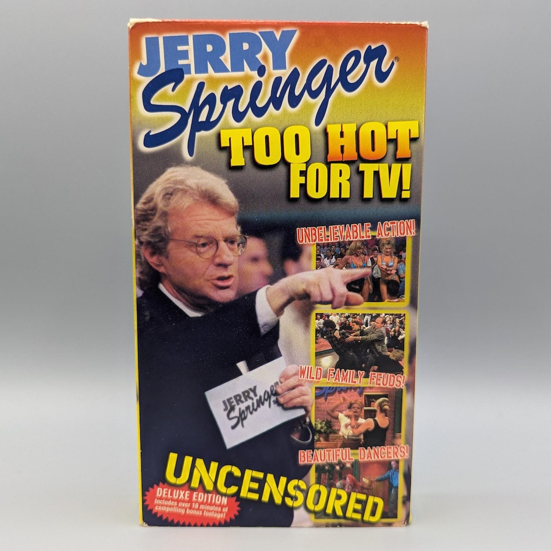 Jerry Springer Too Hot for TV / Vintage Video VHS Tape / Retro Movie