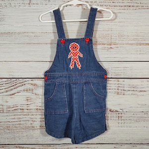 Toddler Vintage Denim Overalls / 1970s 70s Retro Blue Overall / Size Size 4 5 4T 5T