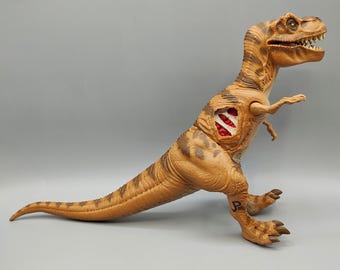 Vintage 1993 Jurassic Park Young T-Rex JP06 Figure Dino Wound Dinosaur Toy Figure / 1990s 90s 1993 / Kenner
