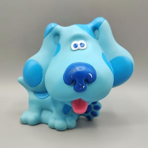 Vintage 1997 Viacom Blue’s Clues Puppy Dog Squeeze Toy Figure Squeaky 5 Inch / Vintage Squeak Toy / Blues Clues Blue / Rubber Squeaking Toy