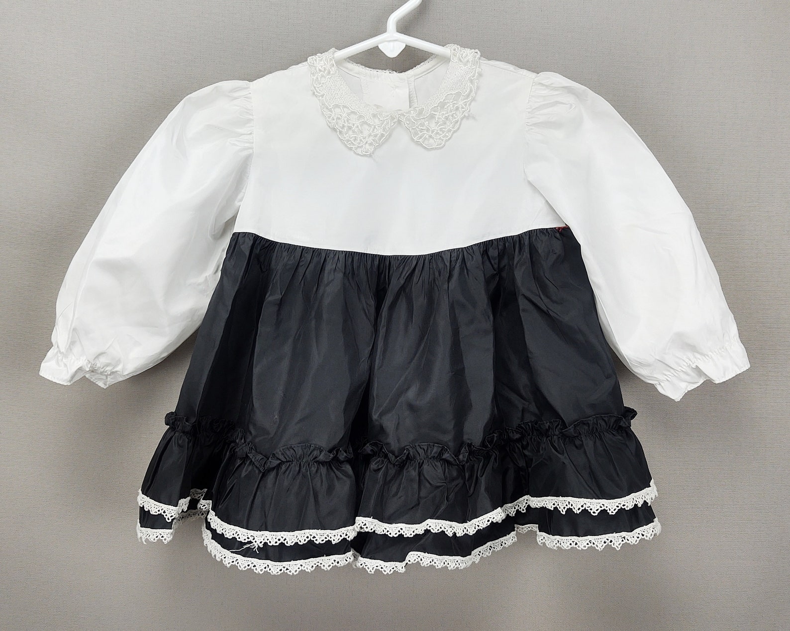 Vintage Toddler Dress / Vintage Baby Dress / Black White Dress | Etsy