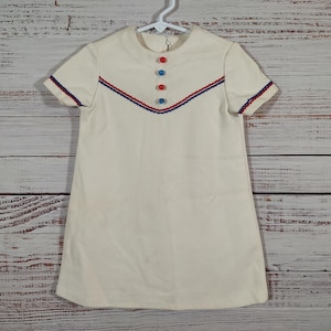 Vintage Toddler Dress  / Mod Hippie 1960s 60s Toddler Dress / Lace Dress / Cute Retro Dress White / 4T Girls Size 4