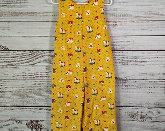 Toddler Vintage Corduroy Overalls / 1970s 70s Overall / Yellow Girls Boys Kids 3T 4T Size 4