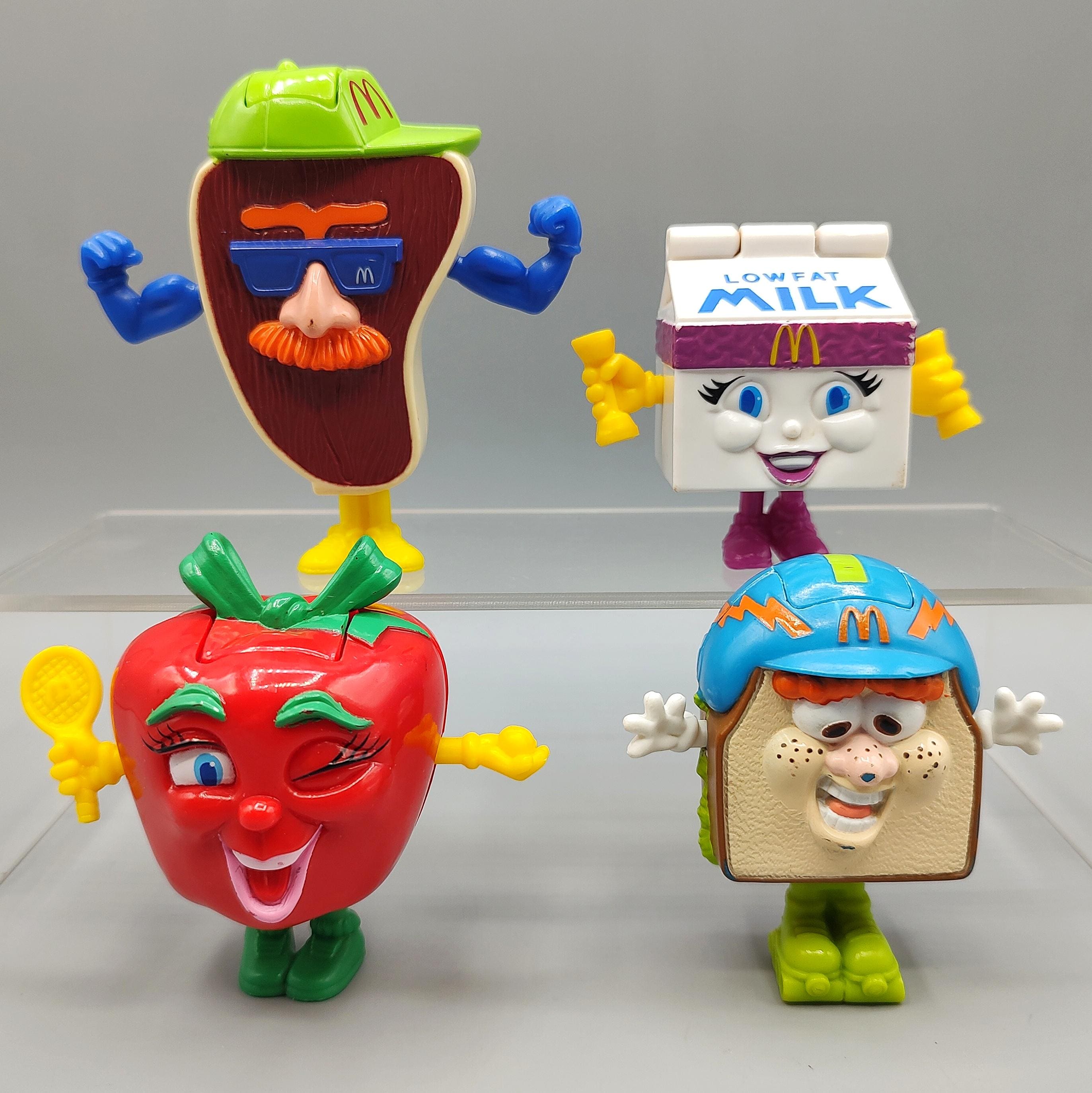 Vintage Changeables Milk Apple T-bone Stake Sandwich Meal Toys Lot