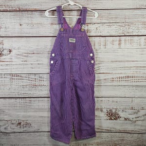 Toddler Vintage Denim Overalls / Purple Pink Osh Kosh Striped