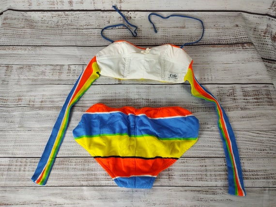 Vintage 2 Piece Knit Swimsuit / Bikini Swimsuit S… - image 7