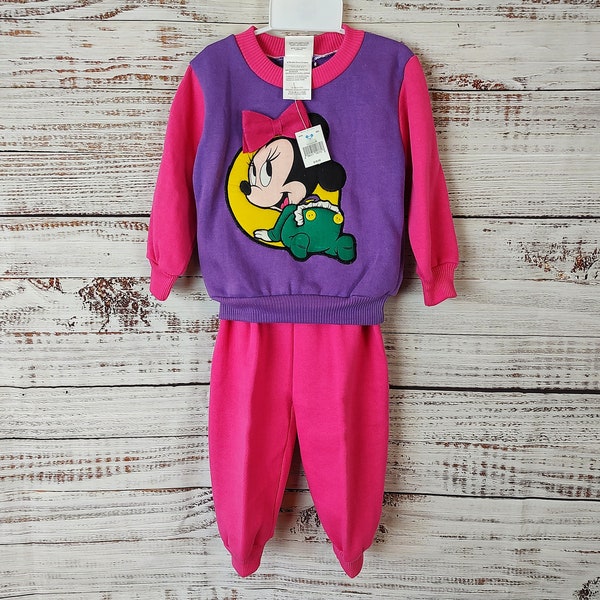 Vintage Baby Baby Disney Tracksuit / Minnie Mouse Sweat Suit Set / NWT New With Tags NOS New Old Stock Jogging Set / 18M 18 Months