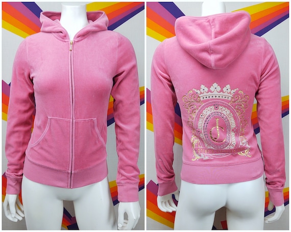 Vintage JUICY COUTURE Velour Hoodie / 1990s 90s Y2