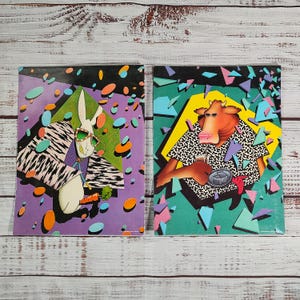 Vintage 1988 Mead Wild Things Folder / 1980s 80s 1990s 90s / Rainbow Illustrated Portfolio Stationary / Lot of 2