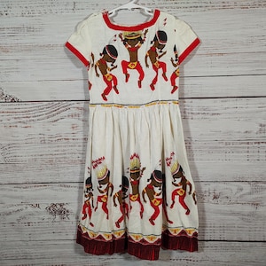 Vintage Dress / Vintage Girls Dress / Handmade Dress / Girly Dress / 1970s 70s Kids Dress / Size 5 Size 6 Girls Dress