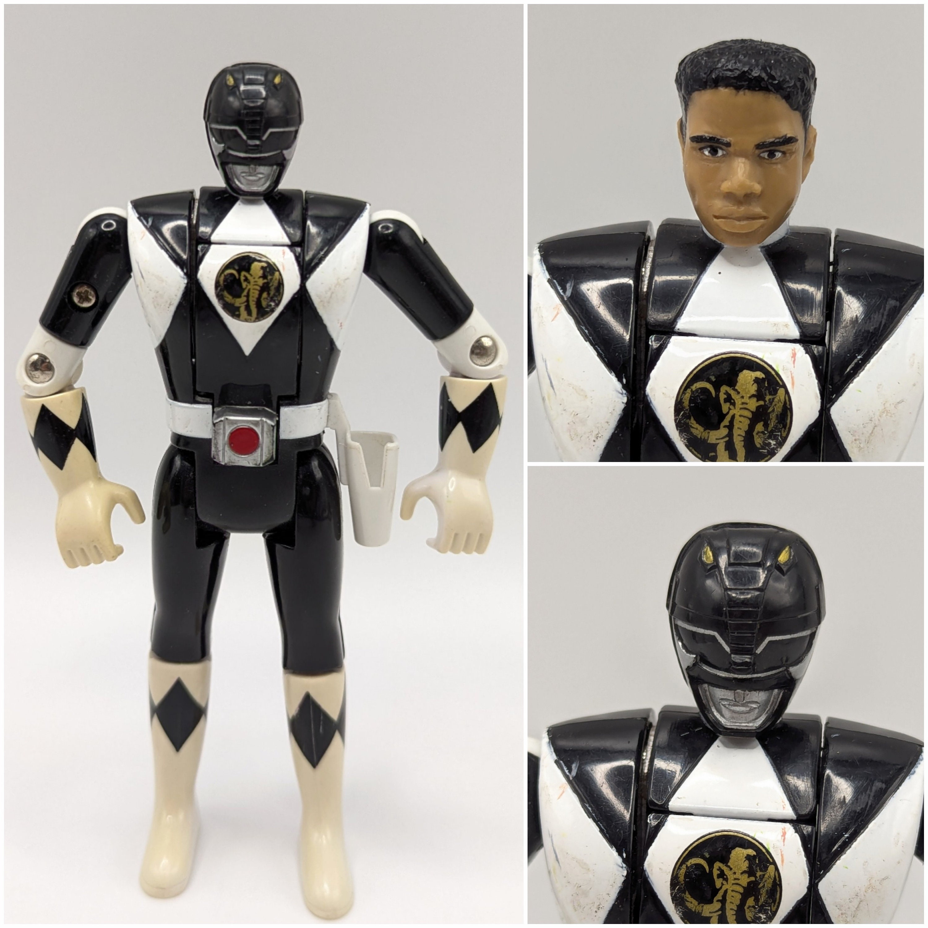Vintage MMPR Power Rangers Action Figure / Auto Morphin Flip Head