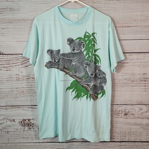 Vintage T Shirt Blue Koala San Antonio Single Stitch / Retro T Shirt / Tee Shirt / Graphic Tee Shirt / Large L