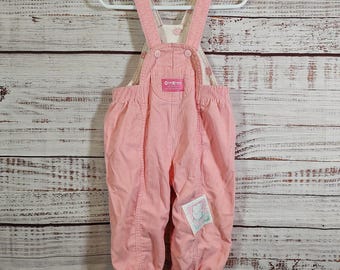 Toddler Vintage Corduroy Overalls / Pink Osh Kosh Vestbak