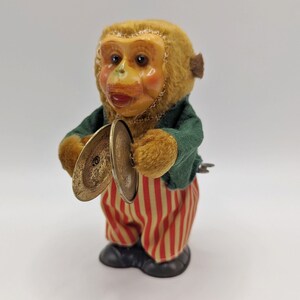 Vintage Monkey With A Cymbal Wind up Toy / Walking Musical Toy