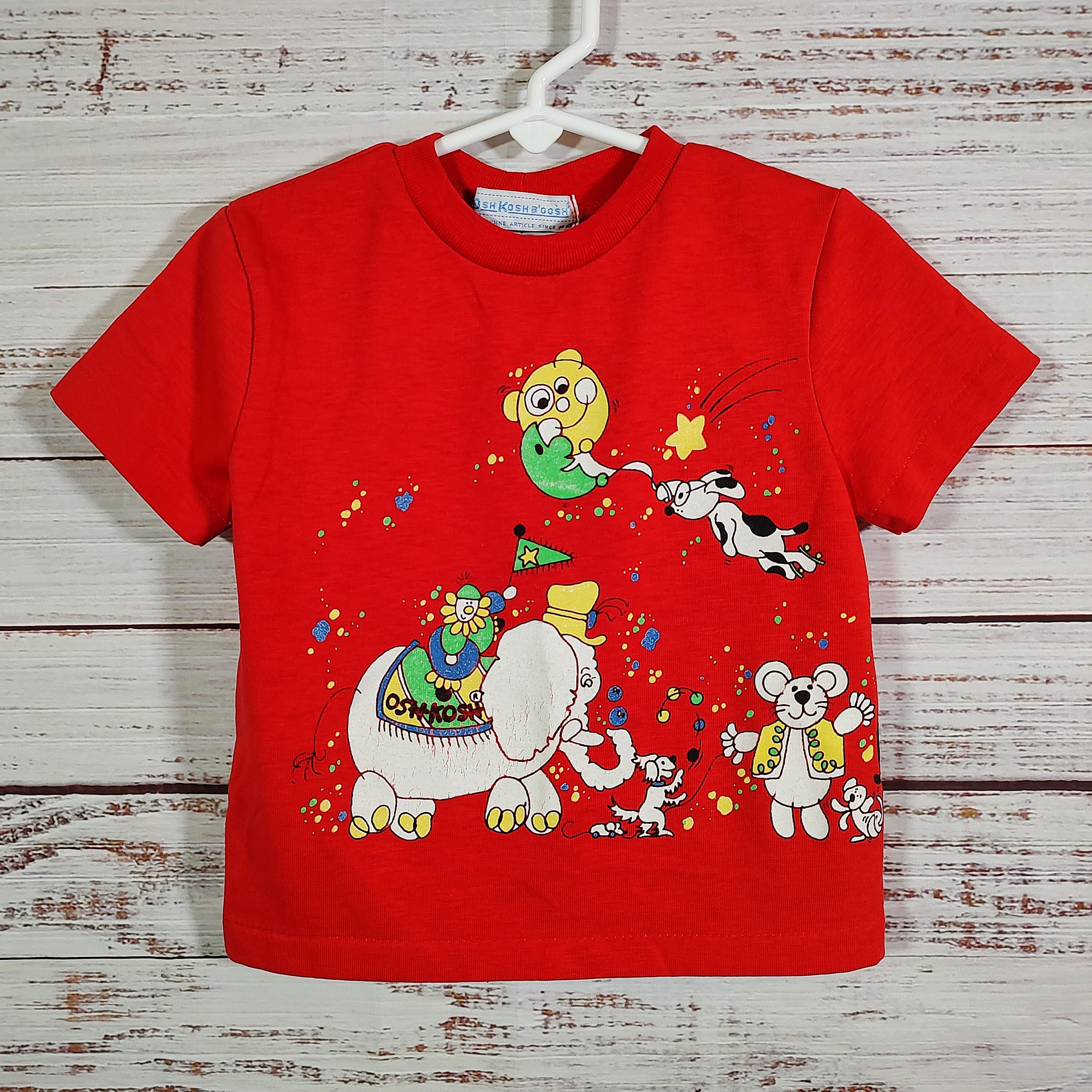 Vintage Baby Shirt / Retro Top / Red Oshkosh Osh Kosh B
