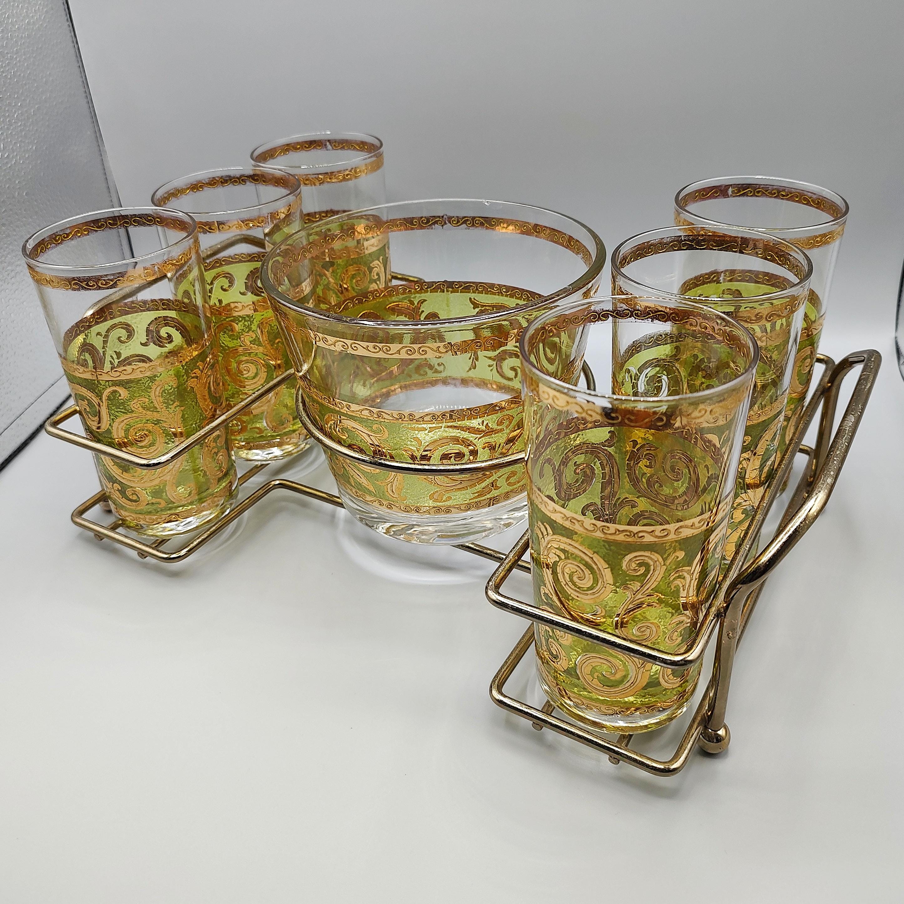 バーベキュー・調理用品 OLD THEATER UNREAL HI-BALL GLASS Highball Glasses Set of 6 Ice Bucket Caddy / Mid Century High Ball