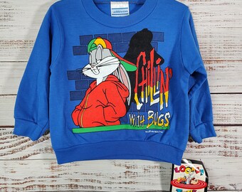 Vintage Toddler Sweater / Looney Tunes Bugs Bunny / Retro Graphic Sweater / Baby / NWT New With Tags NOS New Old Stock / 3T